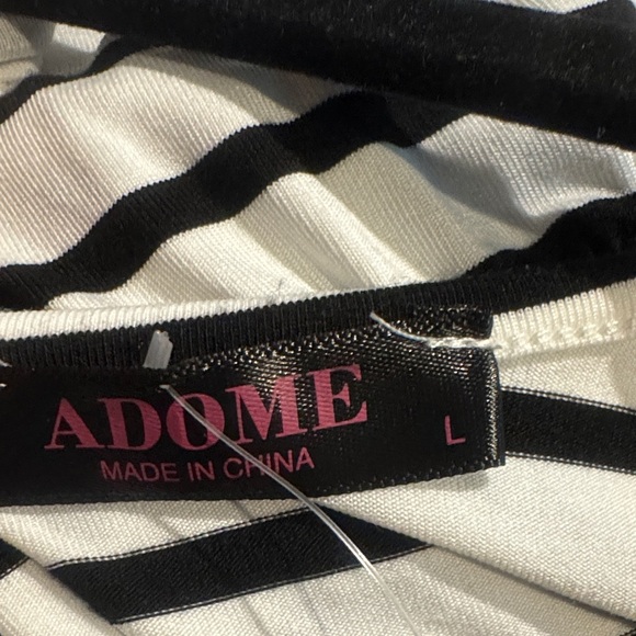 Elegant Black and White Striped Romper - Picture 6 of 6